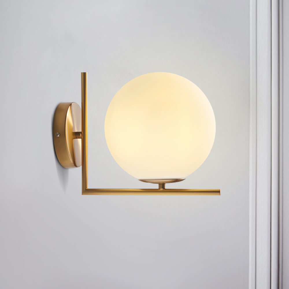 Elegant Vintage Globe Wall Lamp with Frosted Glass
