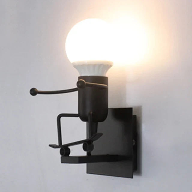 Creative Robot Wall Light in Industrial Style – Modern LED Lamp for Children's Room & Living Room