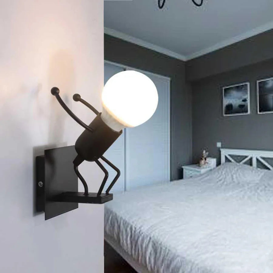 Creative Robot Wall Light in Industrial Style – Modern LED Lamp for Children's Room & Living Room