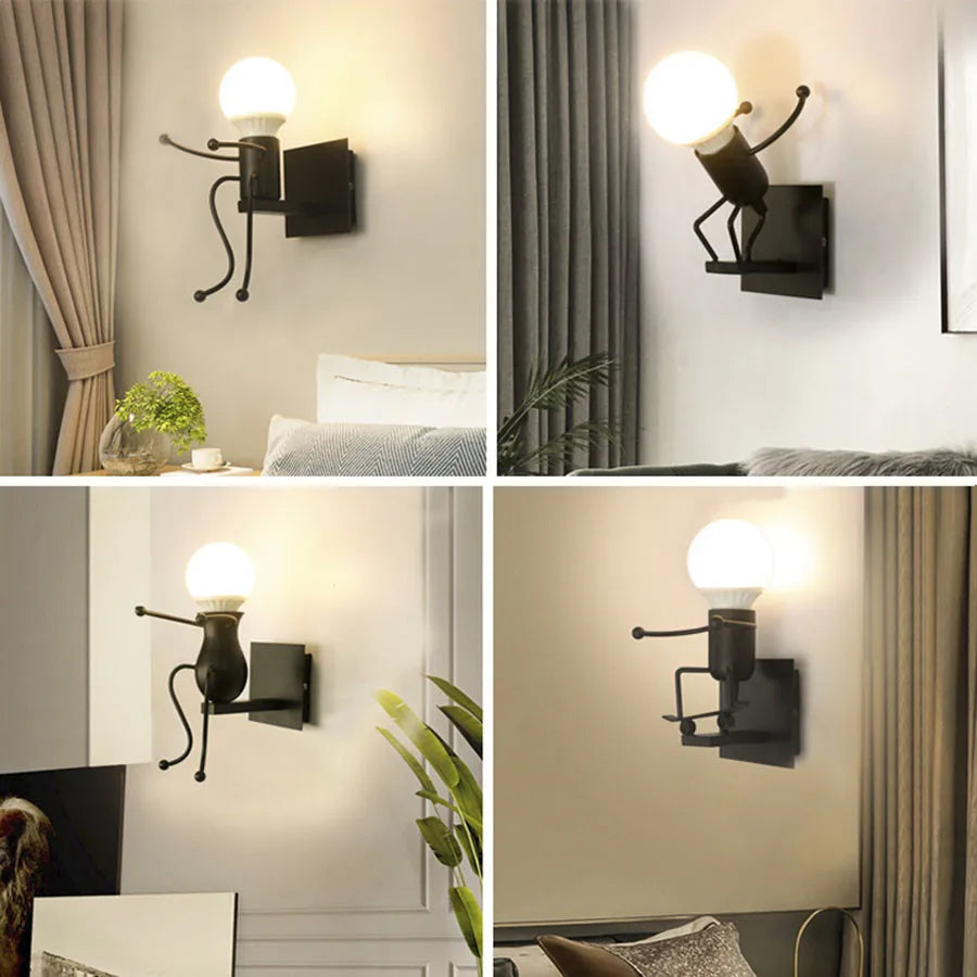 Creative Robot Wall Light in Industrial Style – Modern LED Lamp for Children's Room & Living Room