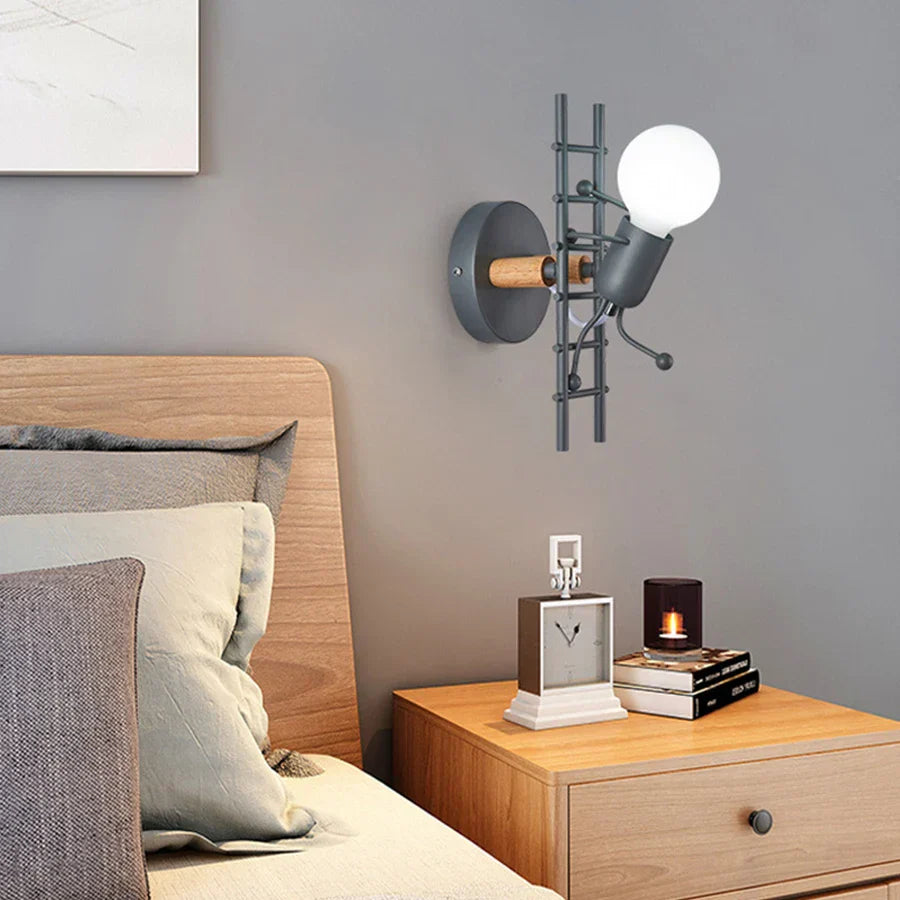 Creative Robot Wall Light in Industrial Style – Modern LED Lamp for Children's Room & Living Room