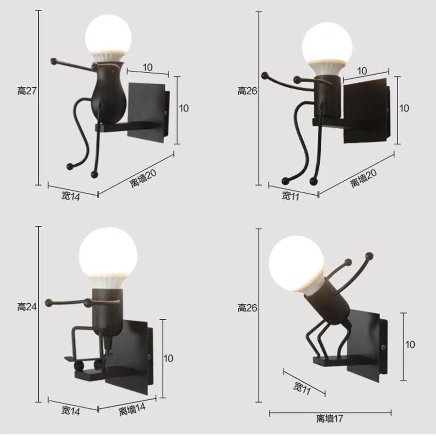 Creative Robot Wall Light in Industrial Style – Modern LED Lamp for Children's Room & Living Room