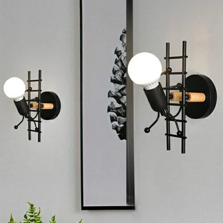 Creative Robot Wall Light in Industrial Style – Modern LED Lamp for Children's Room & Living Room