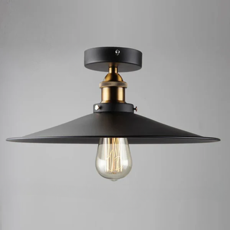 Vintage Ceiling Lamp in Industrial Style, Retro Ceiling Light with Edison Bulb, LED Compatible