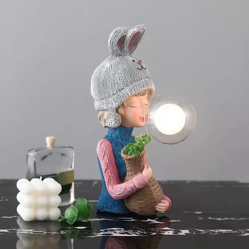 Children's Creative Resin Table Lamp – Cute Decorative Lighting for the Children's Room