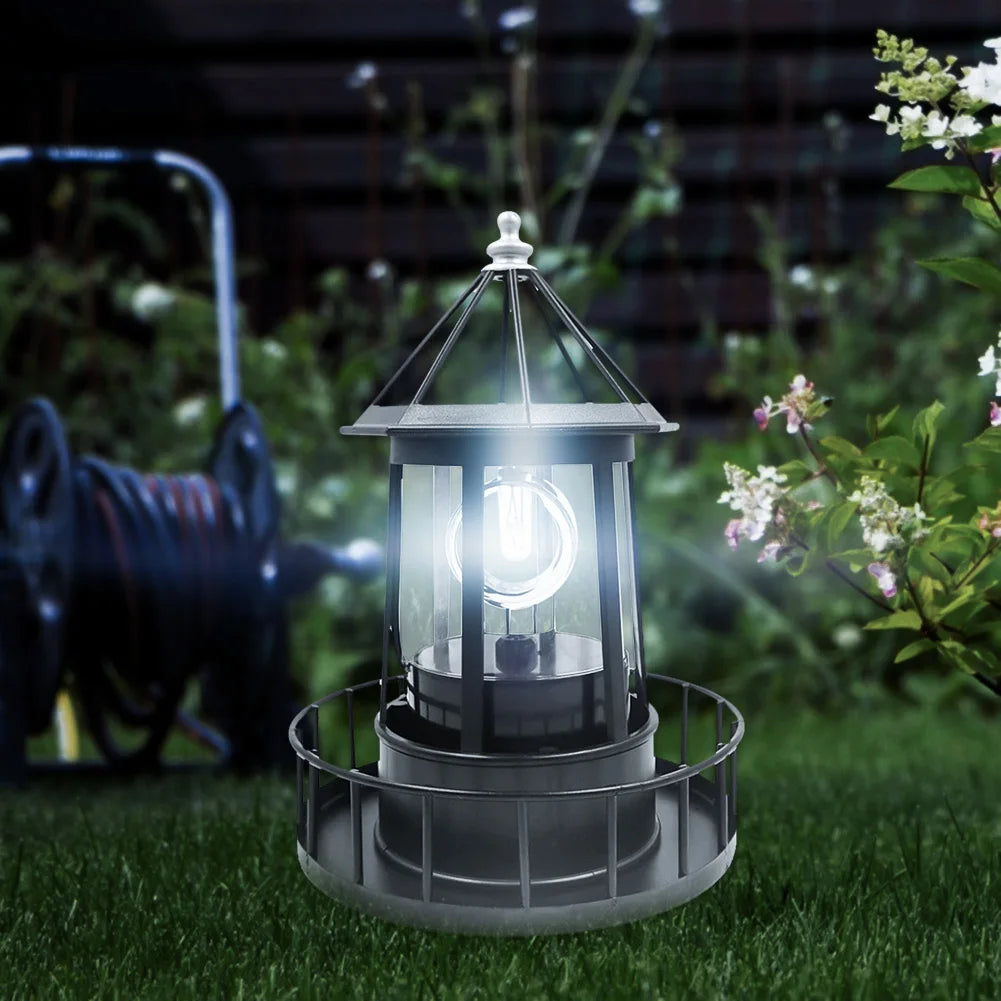 Adjustable Solar-Powered LED Lighthouse for Garden, Decorative Lighthouse with Solar Power for Outdoor Areas