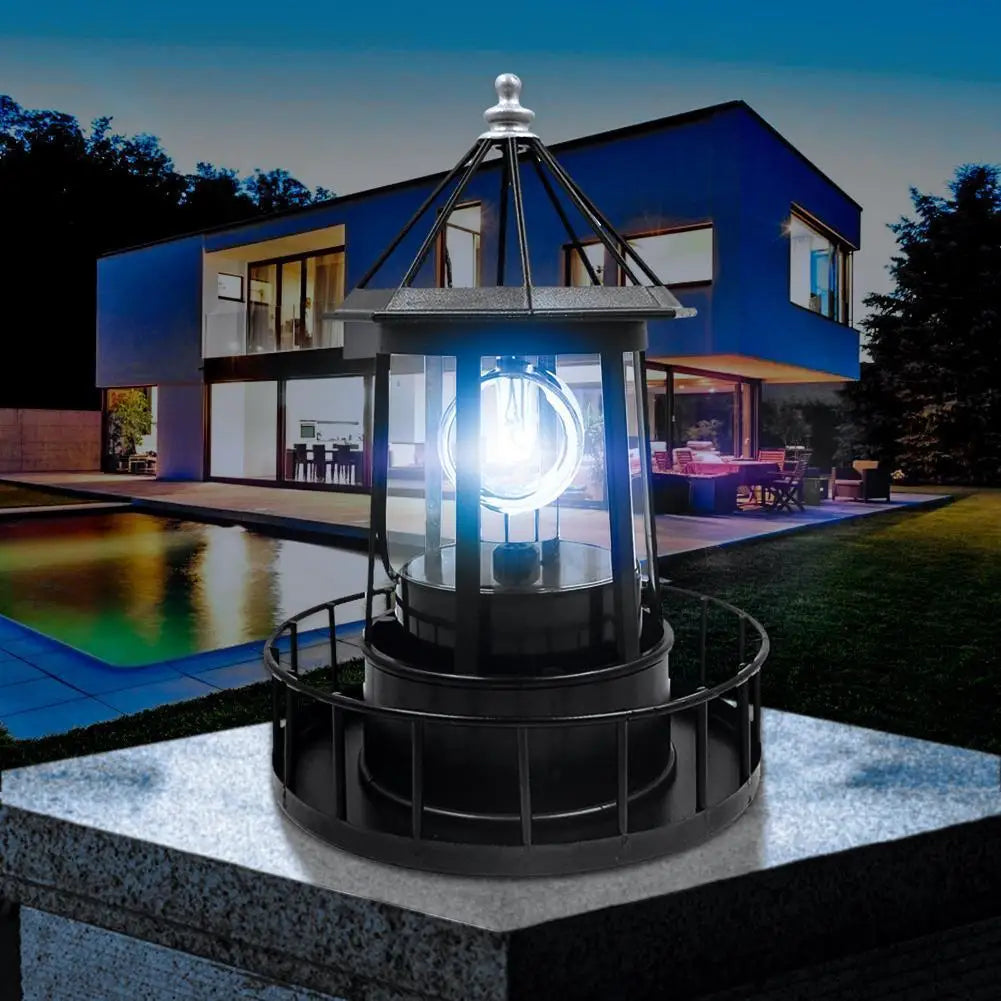 Adjustable Solar-Powered LED Lighthouse for Garden, Decorative Lighthouse with Solar Power for Outdoor Areas