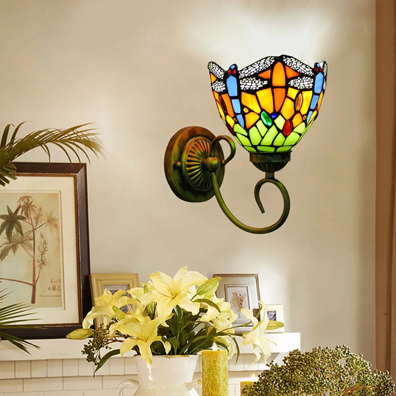 Colourful LED Wall Light in Style - Coloured Glass for Living Room