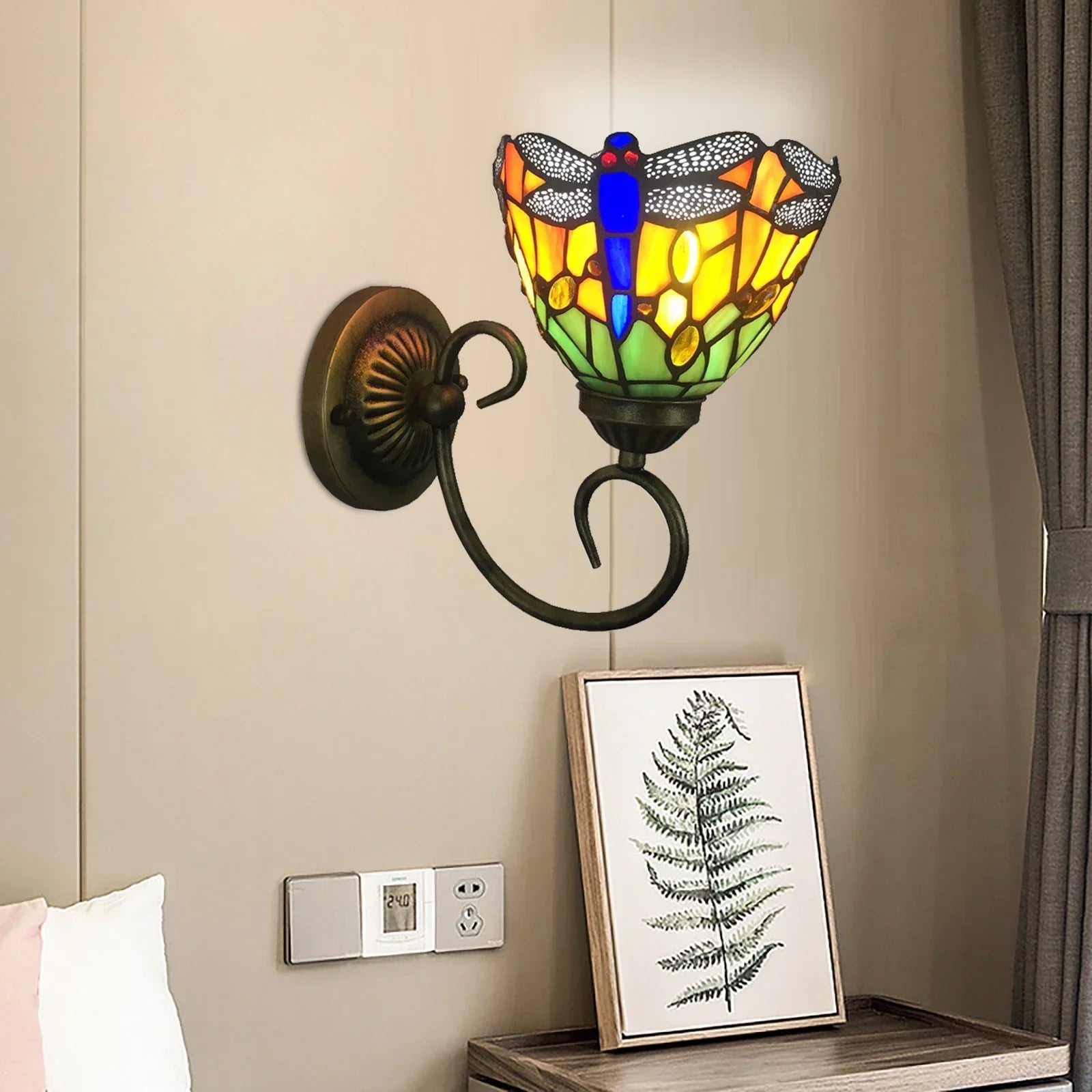 Colourful LED Wall Light in Style - Coloured Glass for Living Room