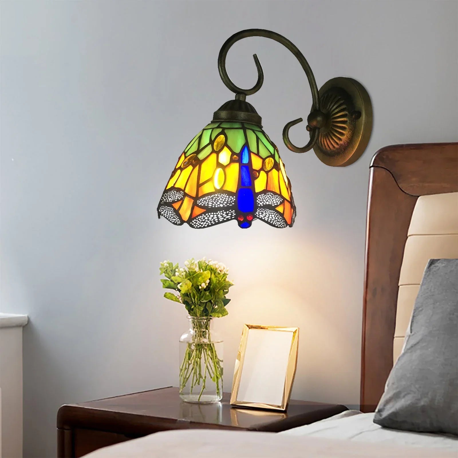 Colourful LED Wall Light in Style - Coloured Glass for Living Room