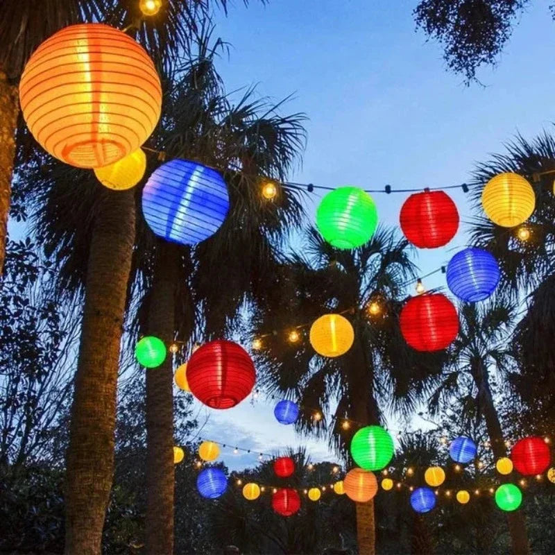 Solar Lantern String Lights for Outdoors – Colourful Lanterns for Garden and Terrace Lighting