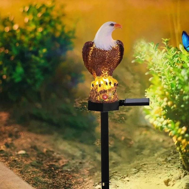 Solar LED Garden Light with Eagle Animal Figure - Waterproof Outdoor Lighting, Energy-Saving, Ideal for Garden and Terrace