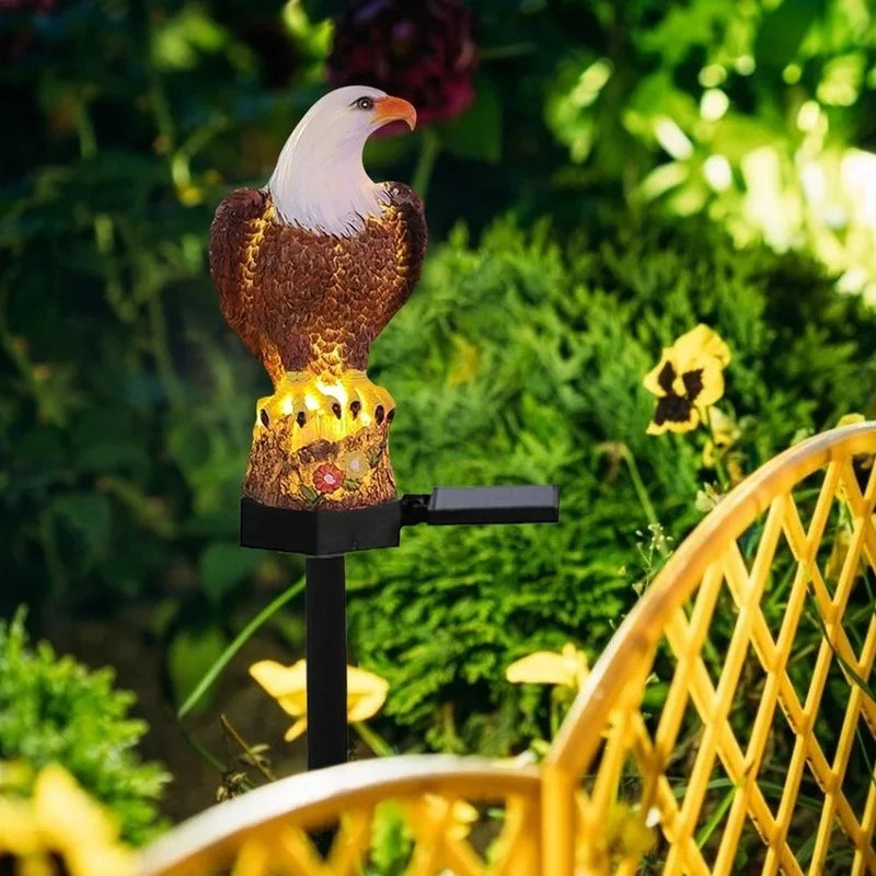 Solar LED Garden Light with Eagle Animal Figure - Waterproof Outdoor Lighting, Energy-Saving, Ideal for Garden and Terrace