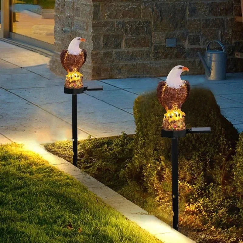 Solar LED Garden Light with Eagle Animal Figure - Waterproof Outdoor Lighting, Energy-Saving, Ideal for Garden and Terrace