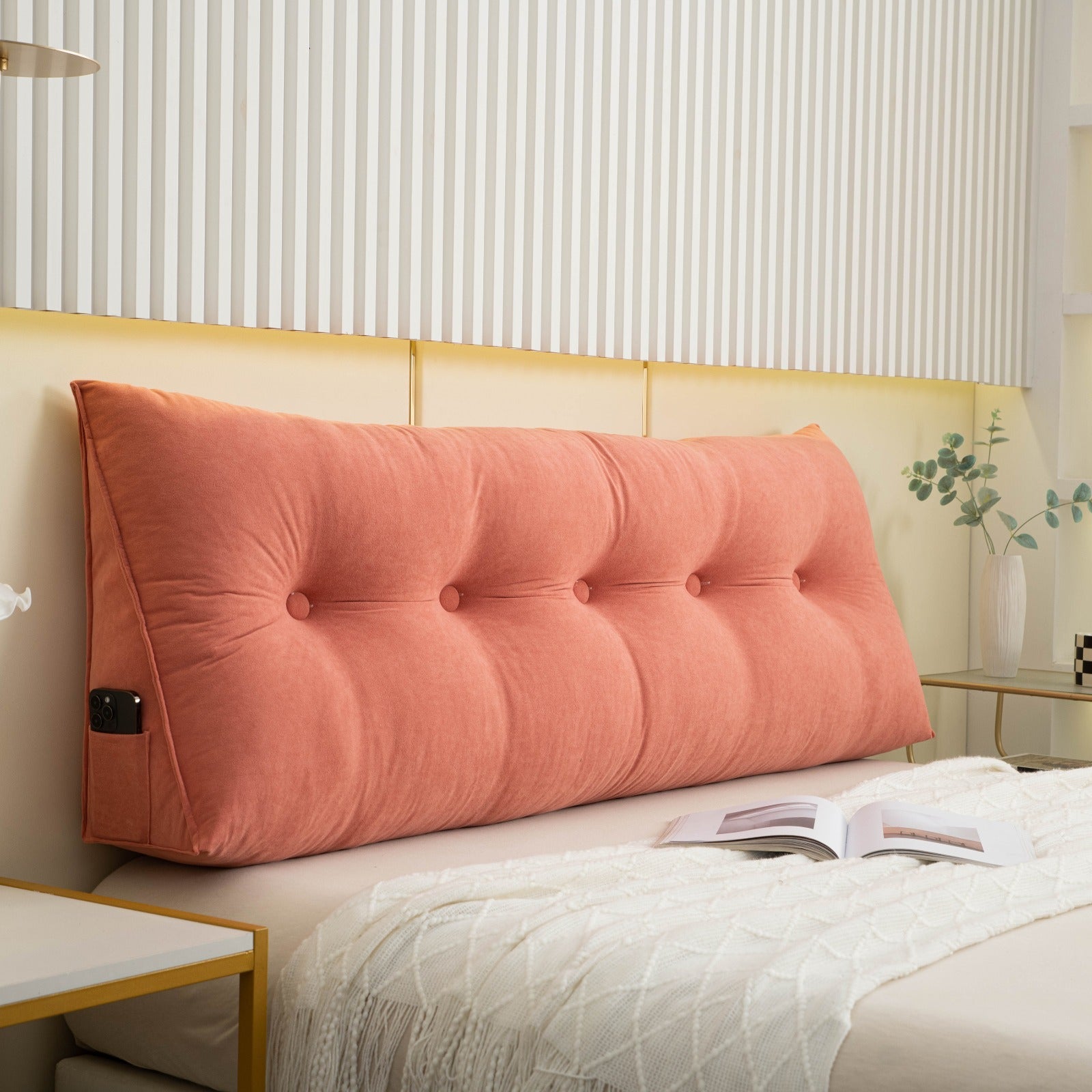 Variant image for Ergonomic Bed Wedge Pillow for Back Support with Removable Cover and Side Pocket-16