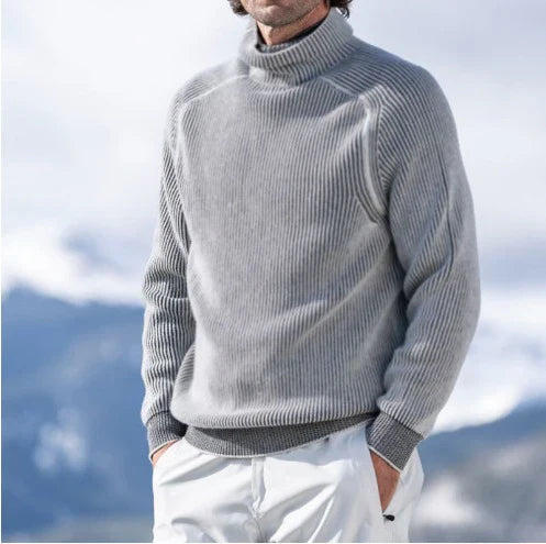 Men's Textured Warm Sweater | Roll Neck