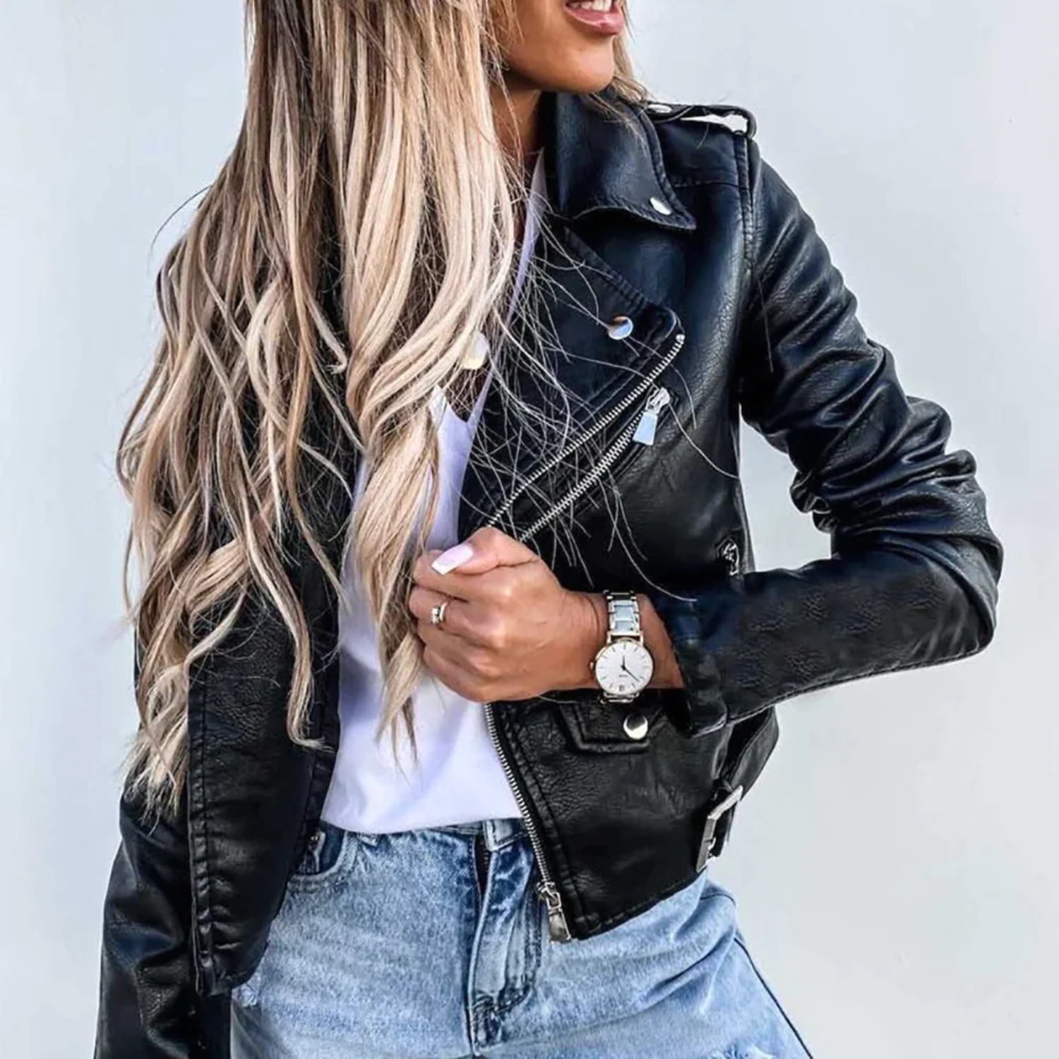 Women's Biker Style Jacket | Classic