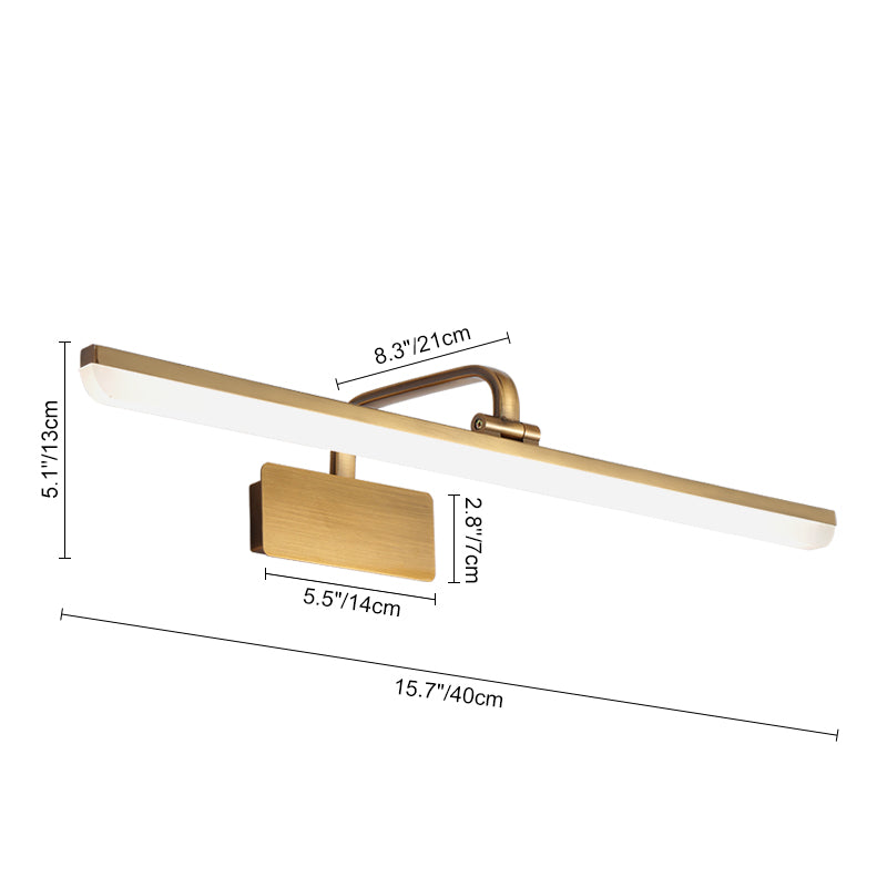 Modern LED Bathroom Vanity Light Fixture in Satin Gold