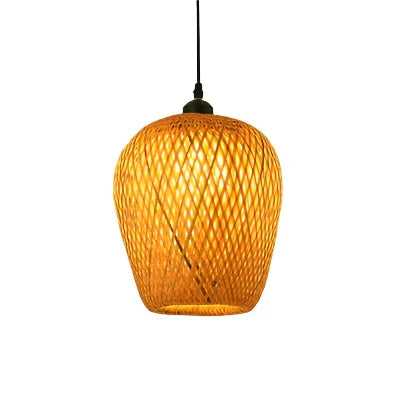 Rattan Chandelier | Handmade Boho Pendant Light for Dining Room & Living Room