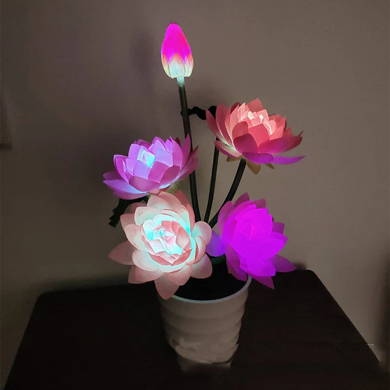 Solar-Powered Lotus Flower Lamp – Decorative Garden Light for Outdoor Use