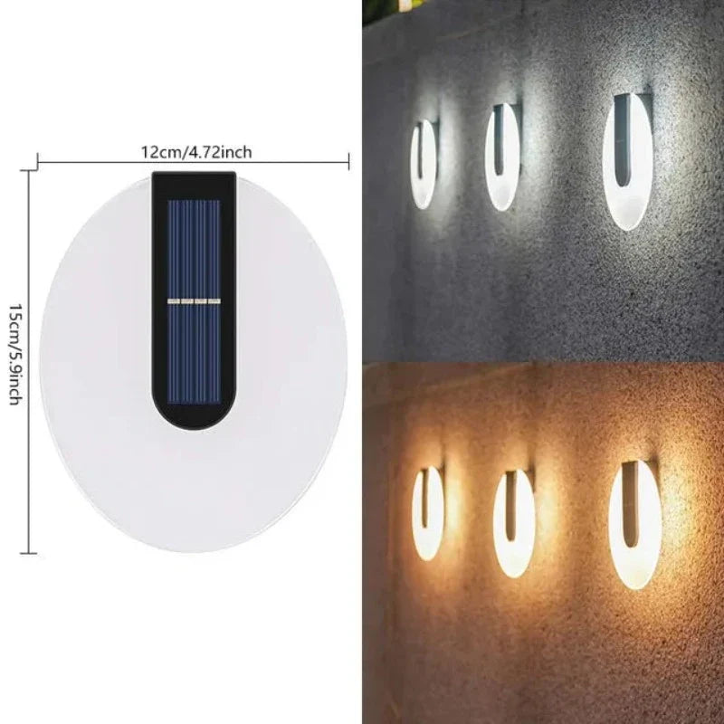 Solar LED Outdoor Wall Light with Washlight Effect - Modern Waterproof Outdoor Lighting, Energy-Saving for Garden and Patio