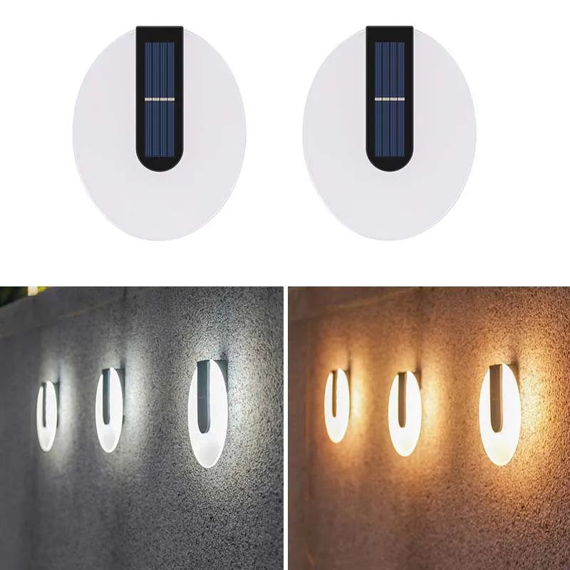 Solar LED Outdoor Wall Light with Washlight Effect - Modern Waterproof Outdoor Lighting, Energy-Saving for Garden and Patio