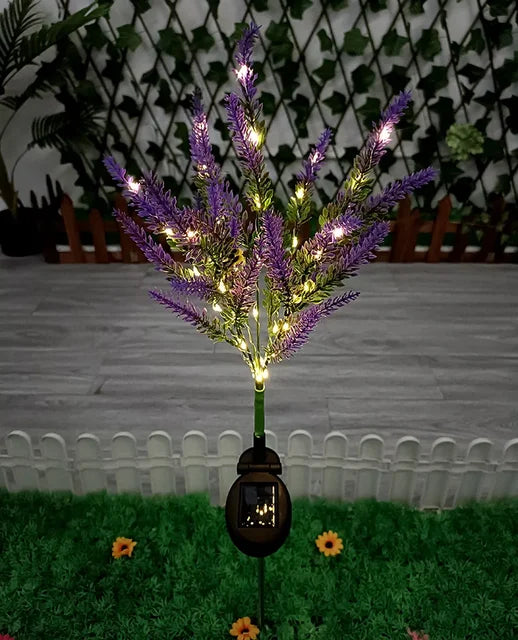 Solar LED Garden Flower Lights - Decorative Lavender Outdoor Lights for Garden and Patio, Waterproof, Energy Efficient