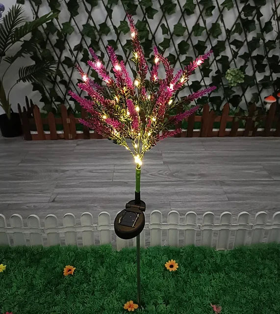 Solar LED Garden Flower Lights - Decorative Lavender Outdoor Lights for Garden and Patio, Waterproof, Energy Efficient