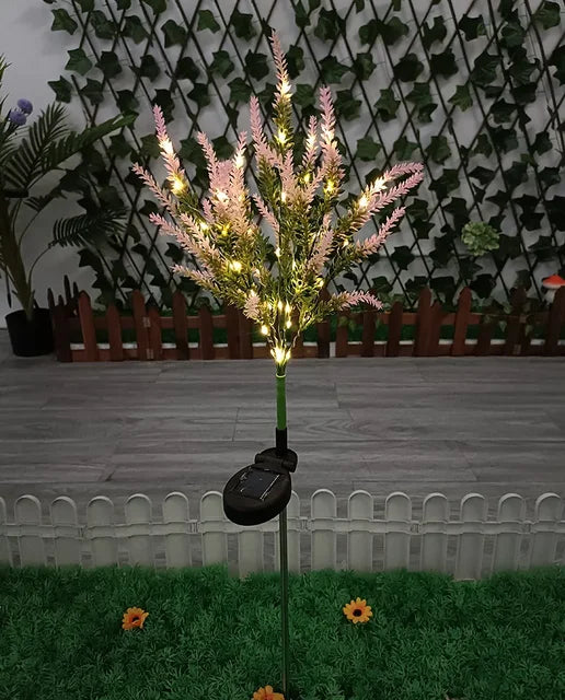 Solar LED Garden Flower Lights - Decorative Lavender Outdoor Lights for Garden and Patio, Waterproof, Energy Efficient