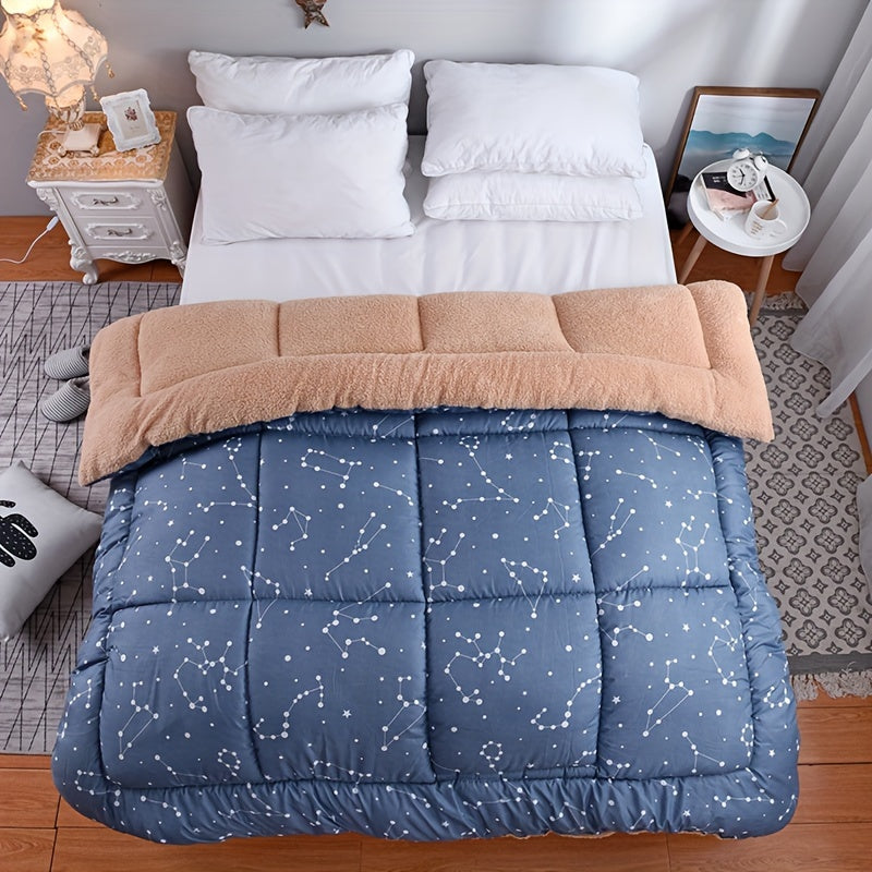 Star Pattern Blanket with Plush Lining – Soft Snuggle Blanket for Cozy Nights