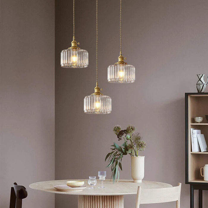 Glass Veil Pendant Light with Timeless Cut Design