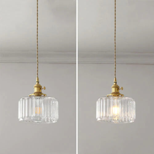 Glass Veil Pendant Light with Timeless Cut Design