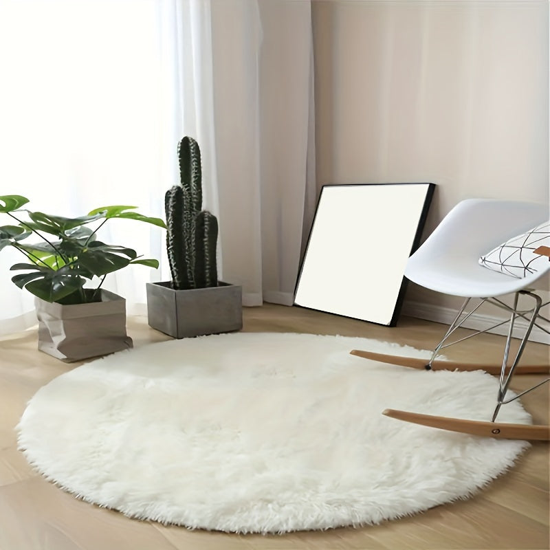 Cozy Round Plush Rug – Ultra-Soft Rug for Living Room & Bedroom