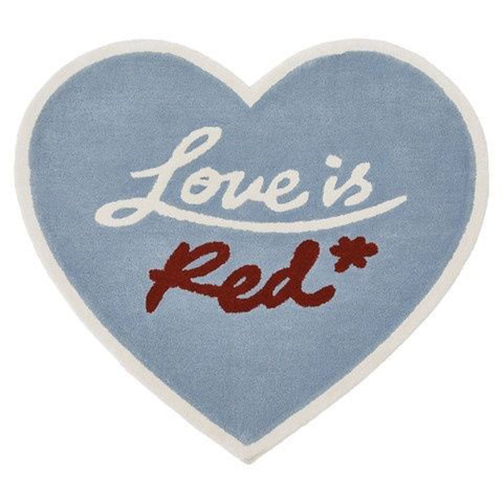 Red Heart Rug – Soft Heart-Shaped Rug for Living Room & Bedroom, Romantic Design