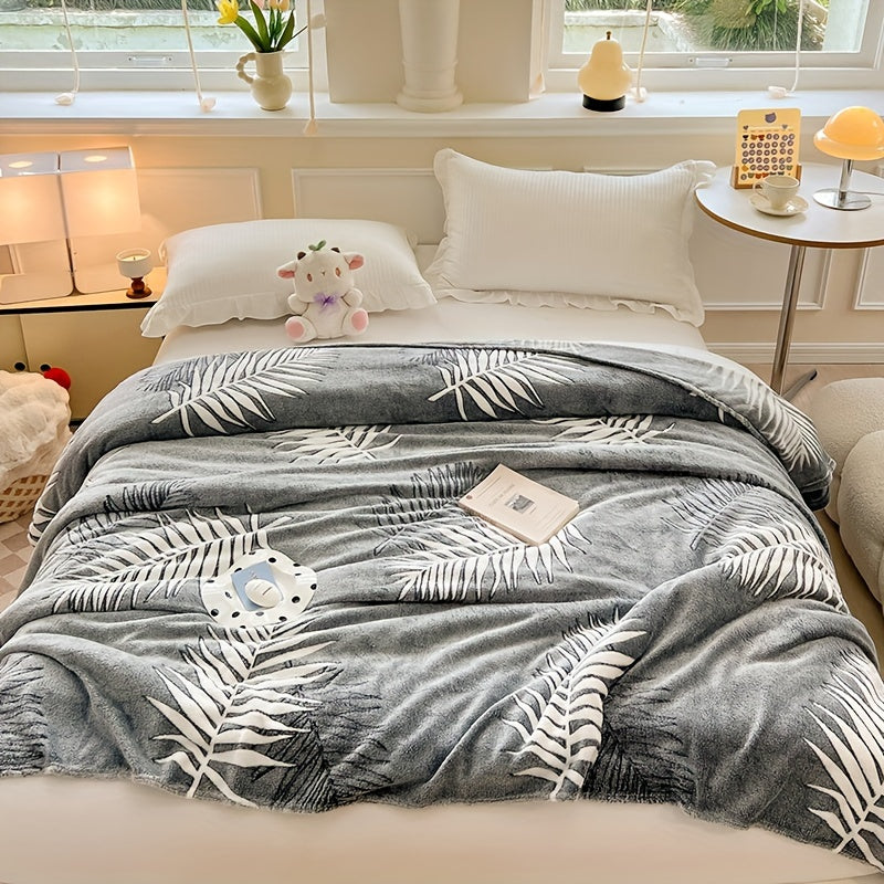 Soft Spring Blanket with Floral Pattern – Fluffy Plush Blanket for Cozy Hours at Home