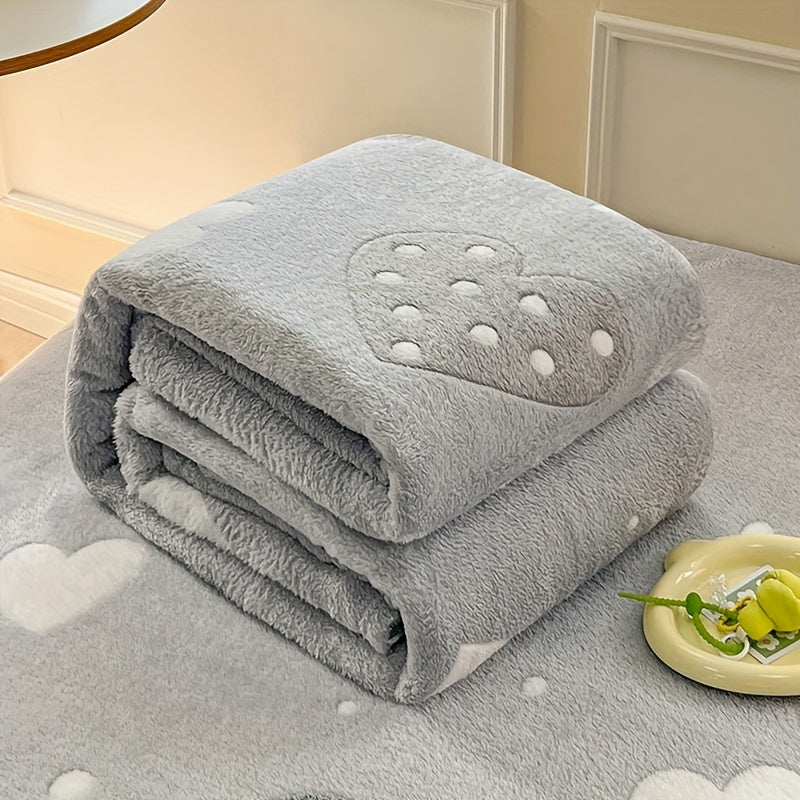 Soft Spring Blanket with Floral Pattern – Fluffy Plush Blanket for Cozy Hours at Home