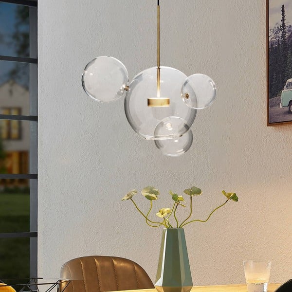 Spherical Pendant Light – Modern Glass Hanging Lamp for Living and Dining Rooms