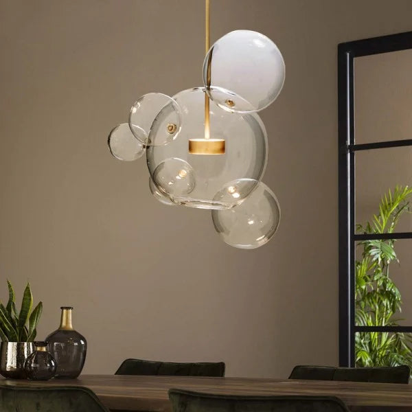 Spherical Pendant Light – Modern Glass Hanging Lamp for Living and Dining Rooms