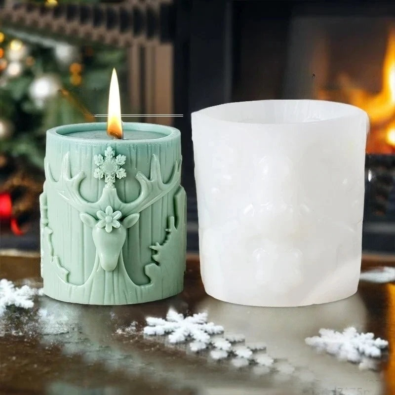 Cylindrical Silicone Mold for Candles – Elegant Christmas Decoration in Christmas Tree Shape