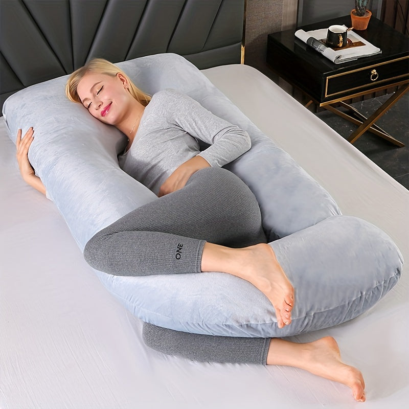 J-Shaped Pregnancy Pillow – Support for Expecting Mothers, Ideal for Comfortable Sleep and Relief for Back, Hips, and Legs