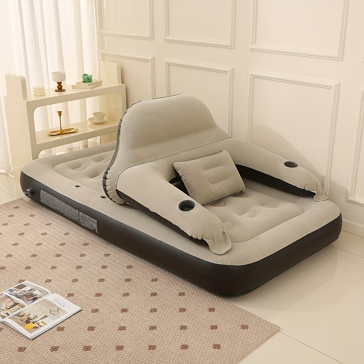 Inflatable Mattress with Pump and Backrest for Comfortable Sleep