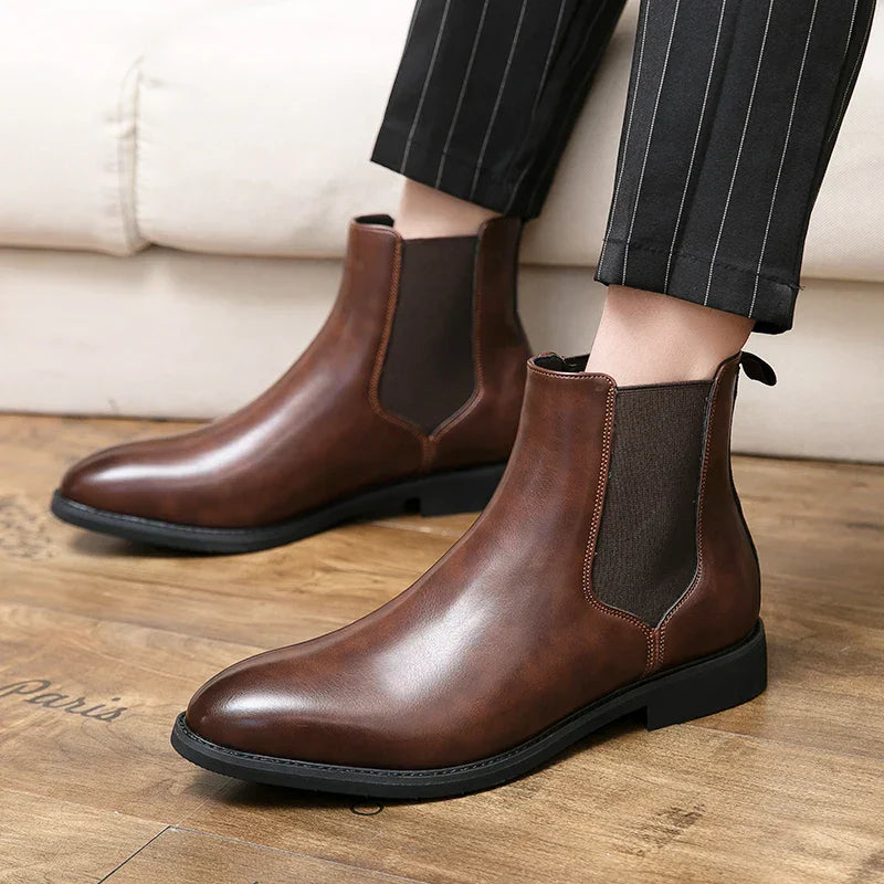 Men's Pointed Chelsea Winter Boots | Slip On