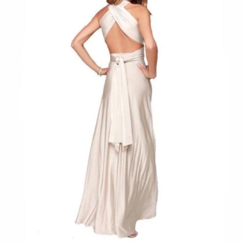 Women's Flowing Halter Wedding Guest Dress | Maxi