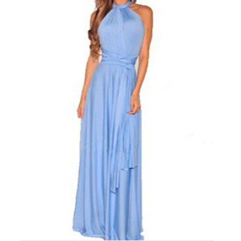 Women's Flowing Halter Wedding Guest Dress | Maxi