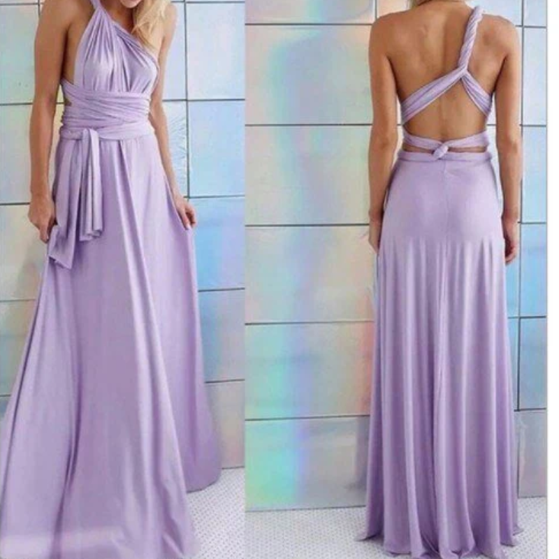 Women's Flowing Halter Wedding Guest Dress | Maxi