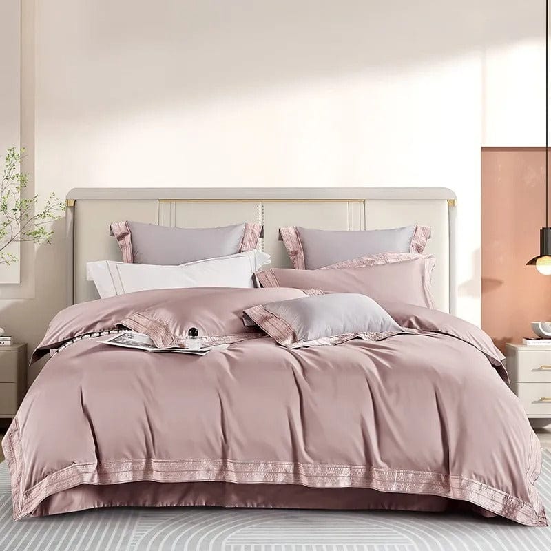 Exclusive Bedding Set Made of Egyptian Cotton in Rose for Stylish Sleeping and Luxurious Comfort