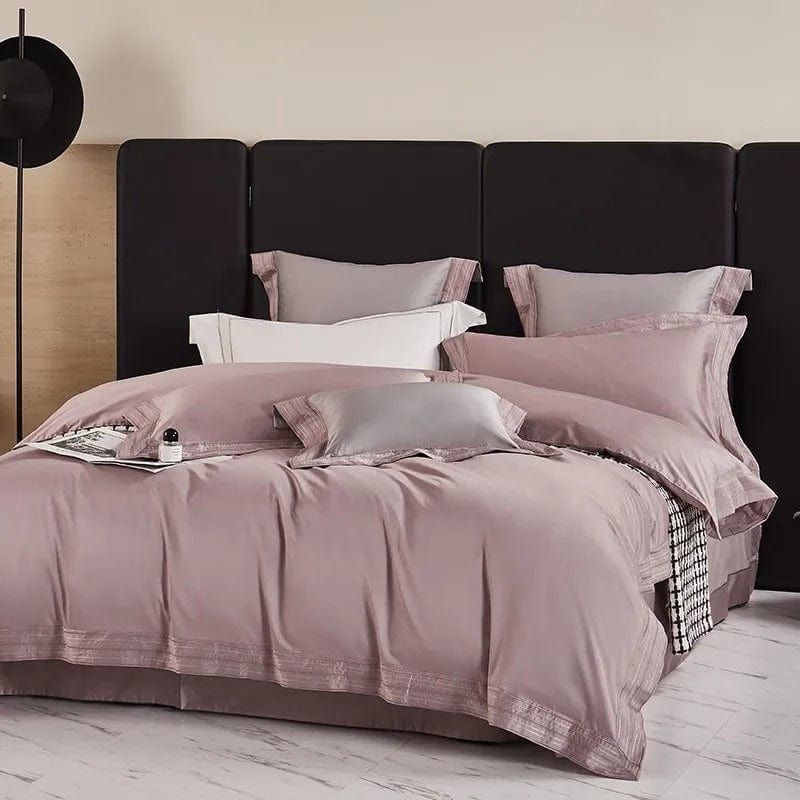 Exclusive Bedding Set Made of Egyptian Cotton in Rose for Stylish Sleeping and Luxurious Comfort