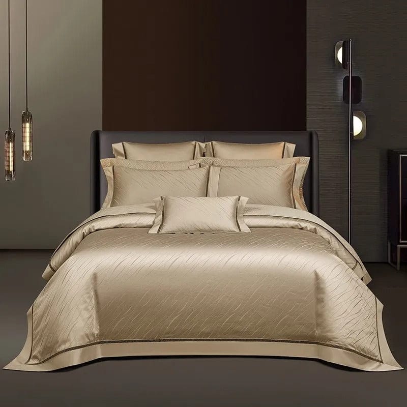 Premium Bedding Set in Gold with Silk Shine – Luxurious Design for Ultimate Sleep Comfort