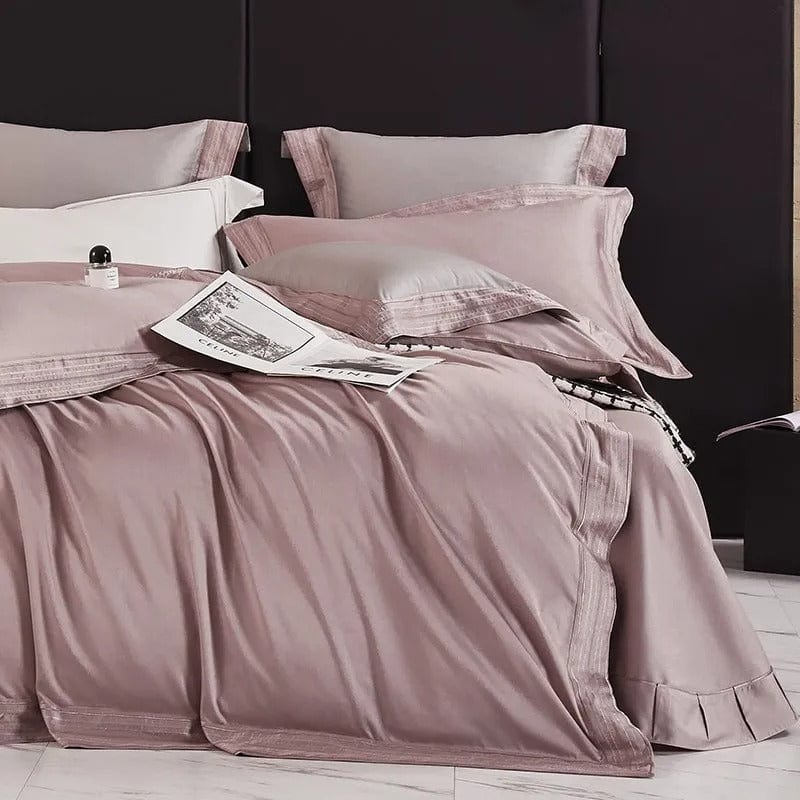 Exclusive Bedding Set Made of Egyptian Cotton in Rose for Stylish Sleeping and Luxurious Comfort