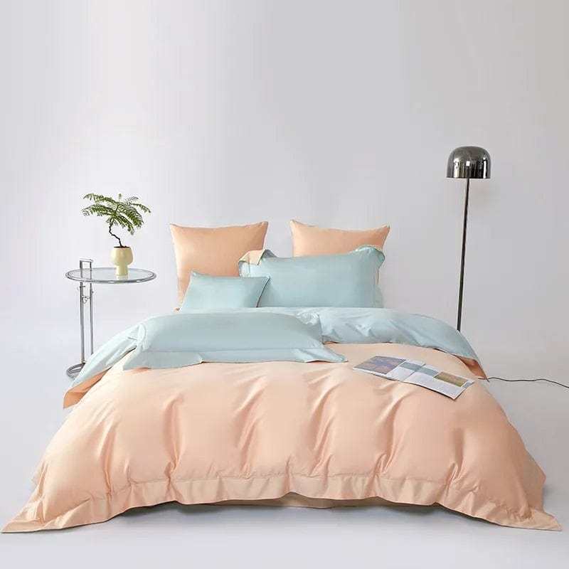 Elegant Two-Tone Bedding Set Made of Egyptian Cotton – Luxurious Sleep Comfort